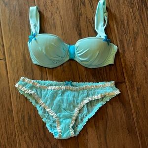 Victoria’s Secret light blue lingerie bra and panty set